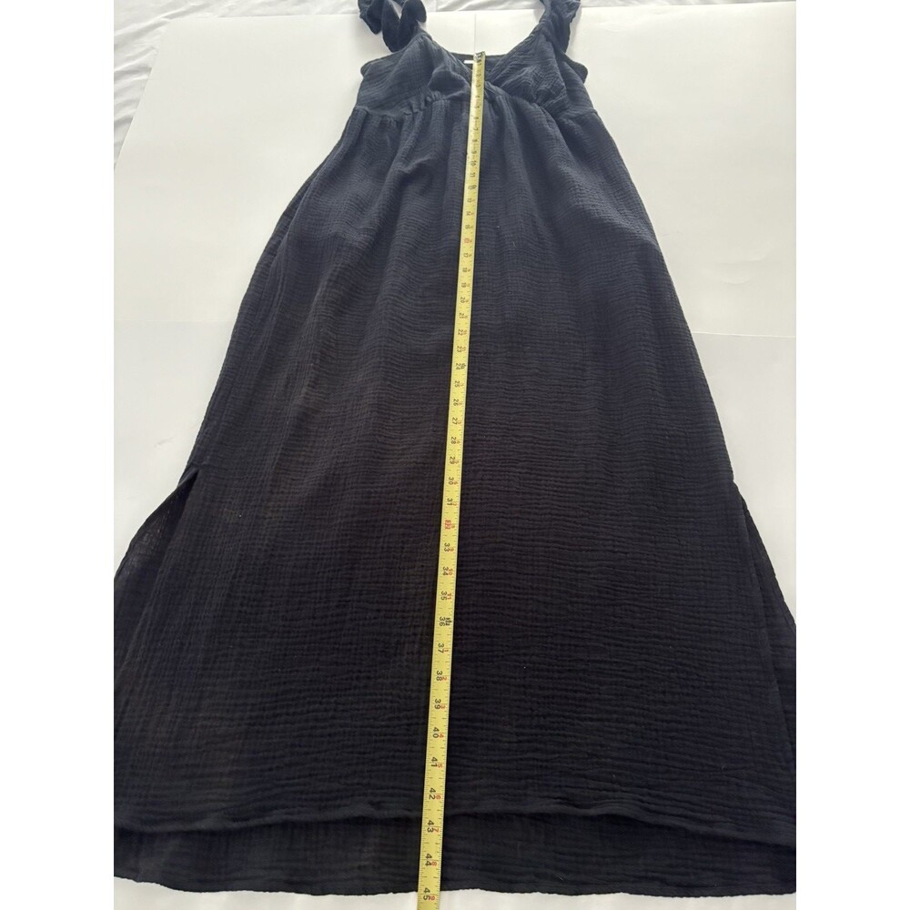 Magaschoni Maxi Dress Size S Black Babydoll Gauze Flutter Whimsigoth Witchy - Picture 9 of 16